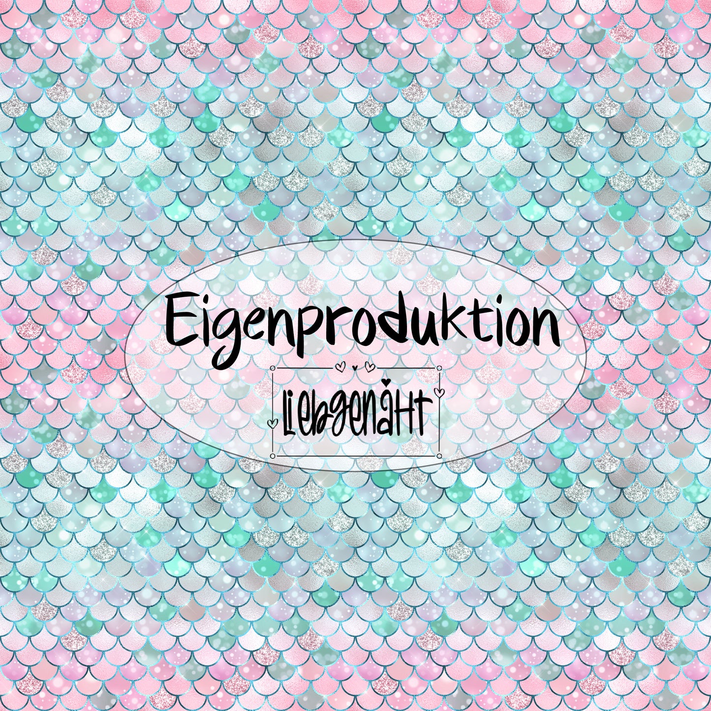 METERWARE! Eigenproduktion! Schuppen rosa/grün - JERSEY