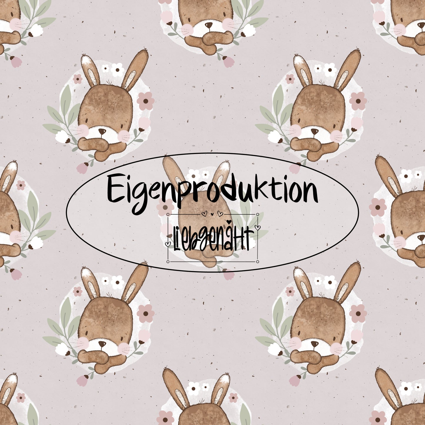 JERSEY | Hase im Blumenkreis | Meterware