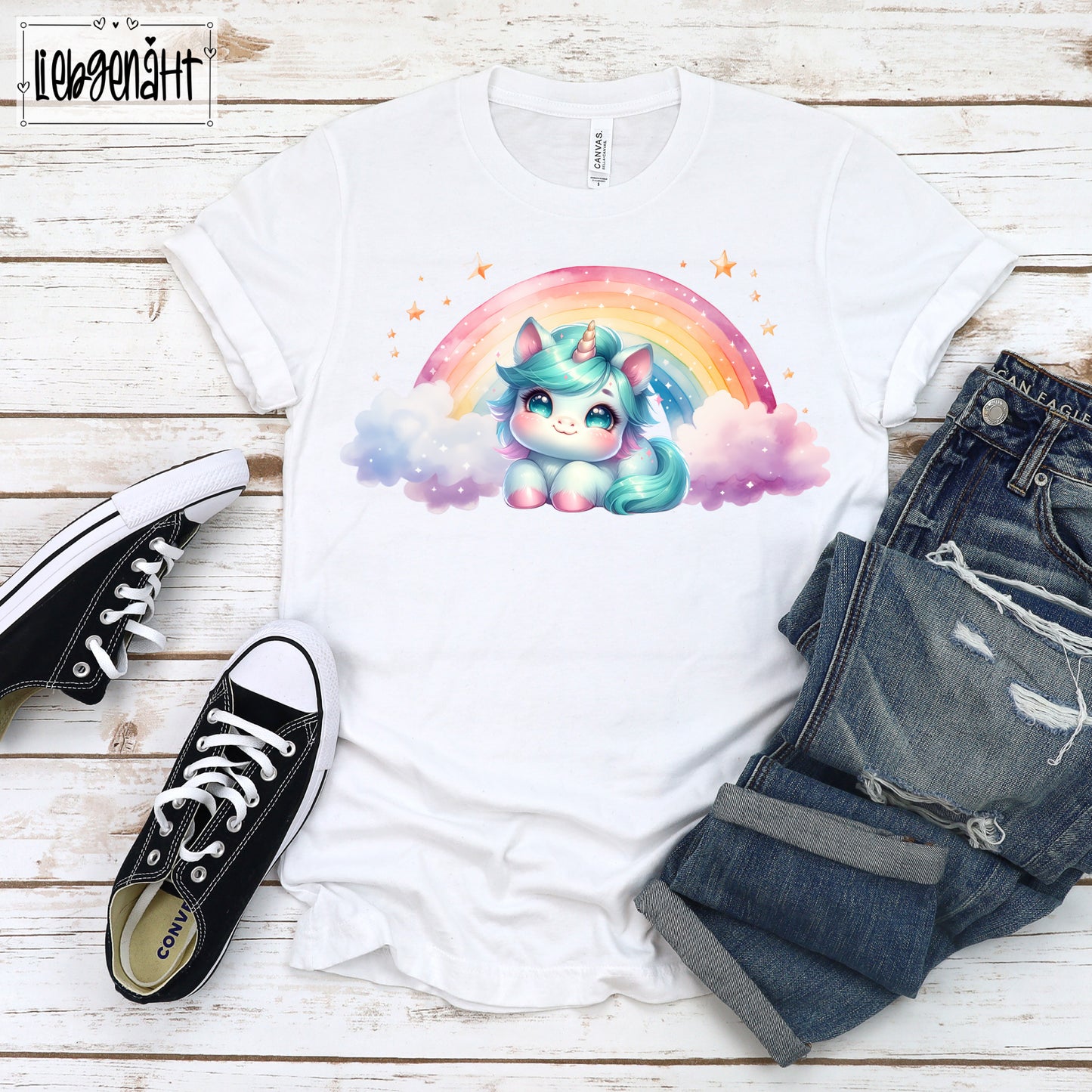 Einhorn mit Regenbogen - 20 cm