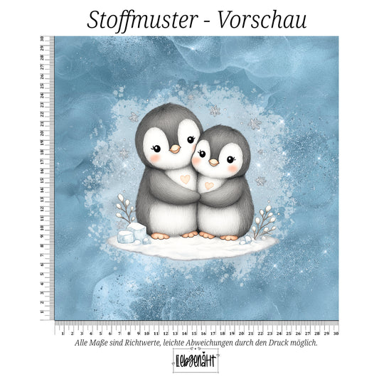 VORBESTELLUNG | WINTERWELT | PANEL KUSCHELPINGUIN EISBLAU