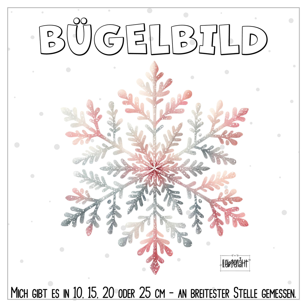 VORBESTELLUNG | BÜGELBILD | ROSA SCHNEEFLOCKE