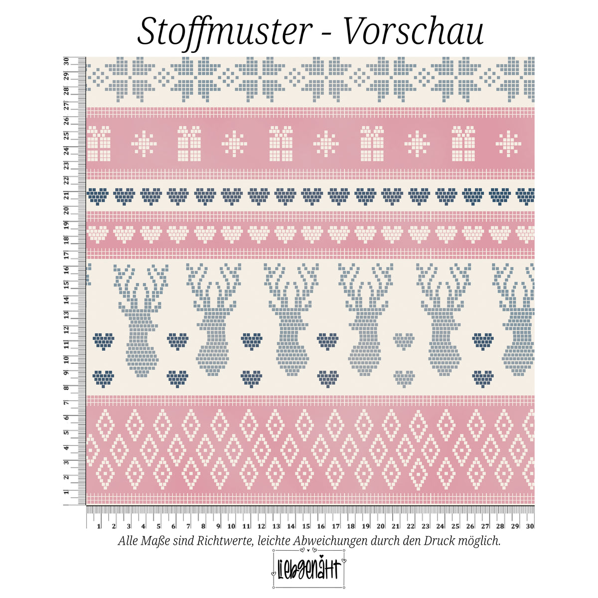 VORBESTELLUNG | WINTERHARMONIE | NORWEGENMUSTER ROSA-BLAU