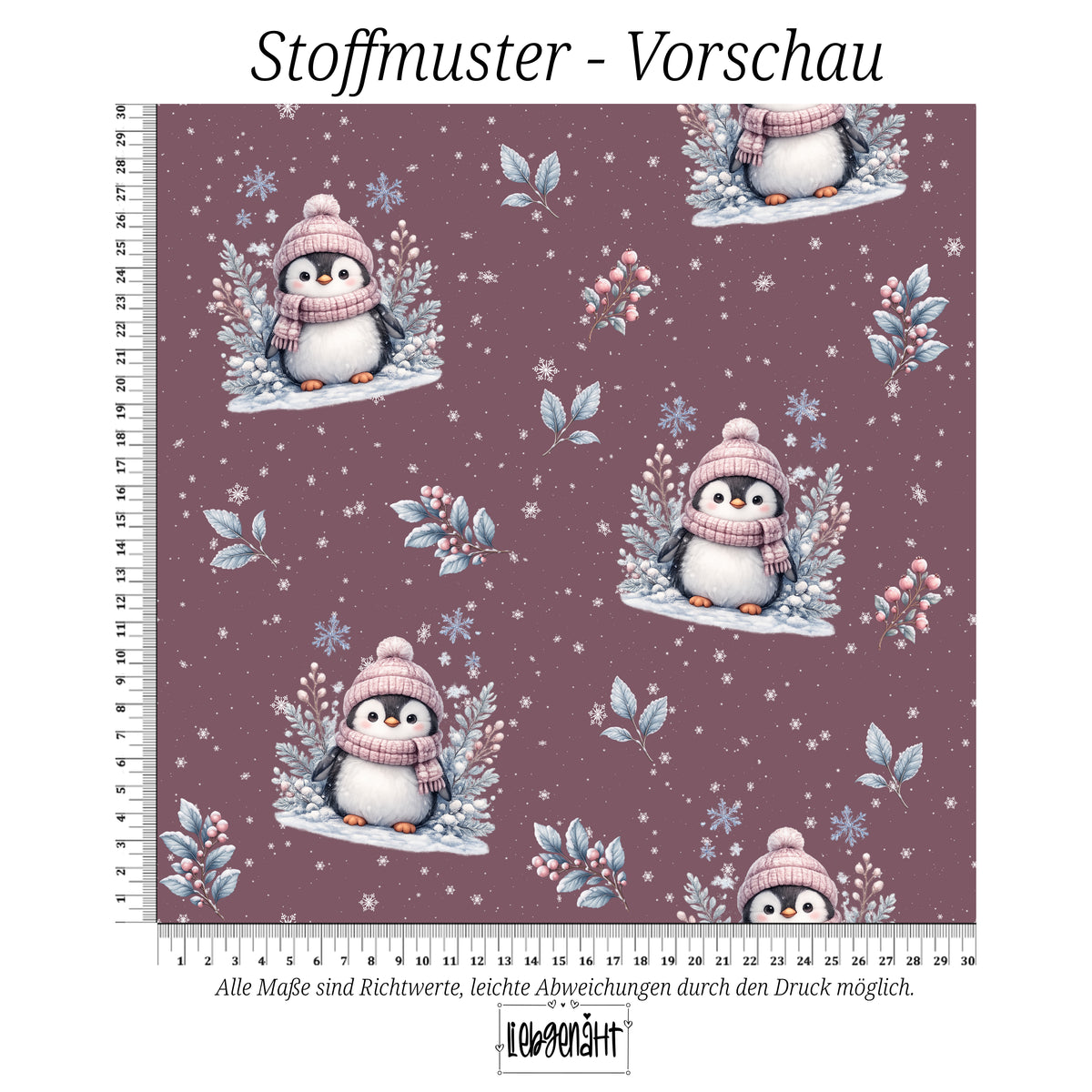 VORBESTELLUNG | WINTERTIERE | ALLOVER PINGUIN MAUVE