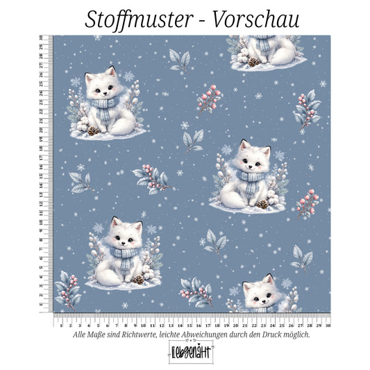VORBESTELLUNG | WINTERTIERE | ALLOVER SCHNEEFUCHS EISBLAU