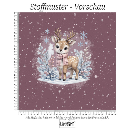 VORBESTELLUNG | WINTERTIERE | PANEL REH SCHNEEFLOCKEN MAUVE
