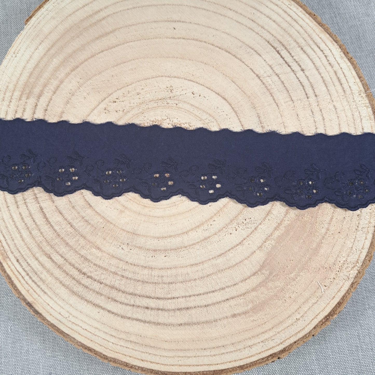 Meterware Wäschespitze, Navy, 50 mm