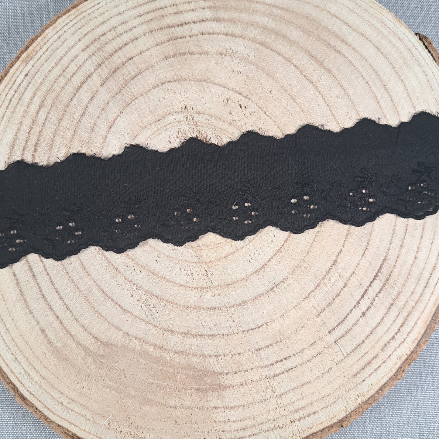 Meterware Wäschespitze, Schwarz, 50 mm