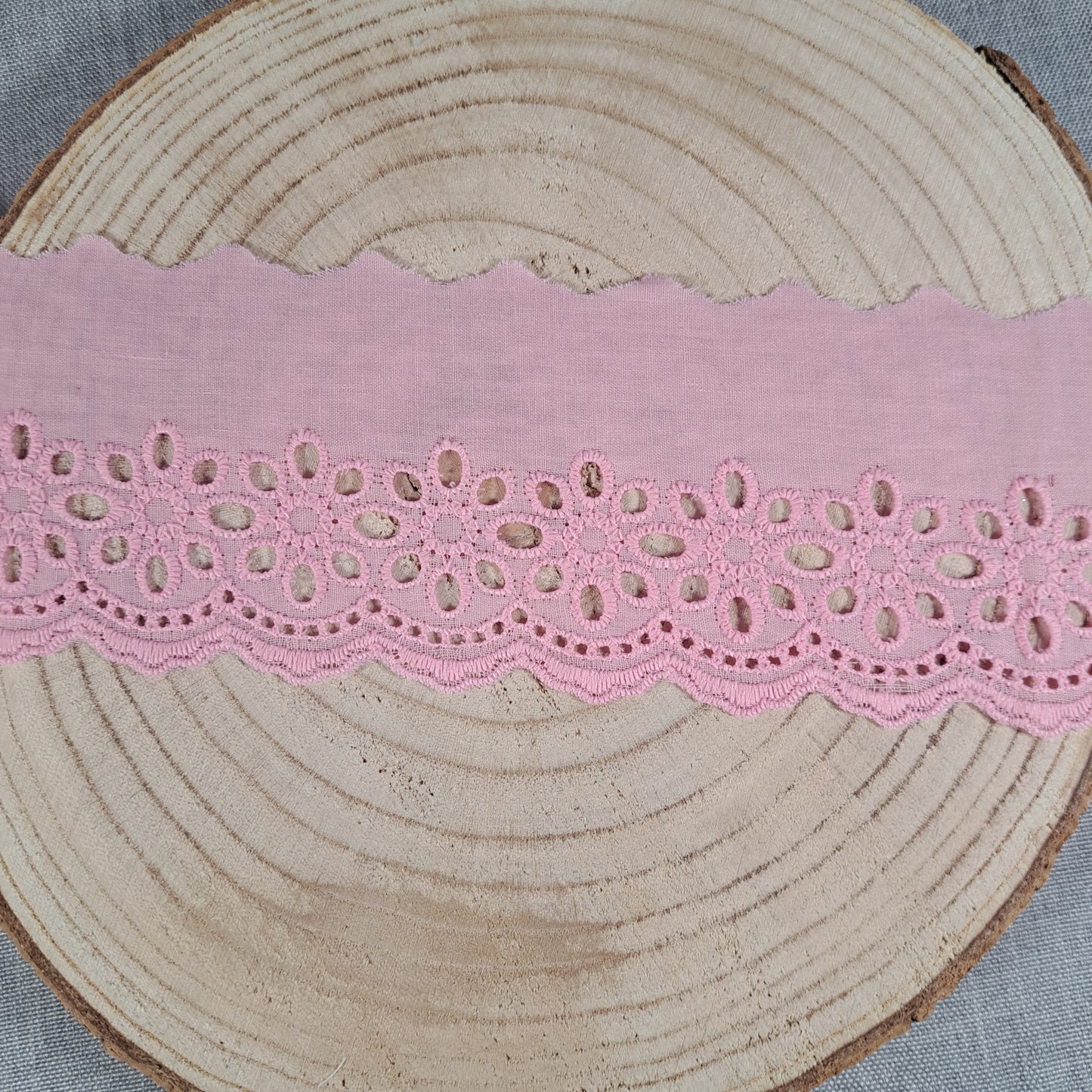 Meterware Wäschespitze, Rosa, 75 mm