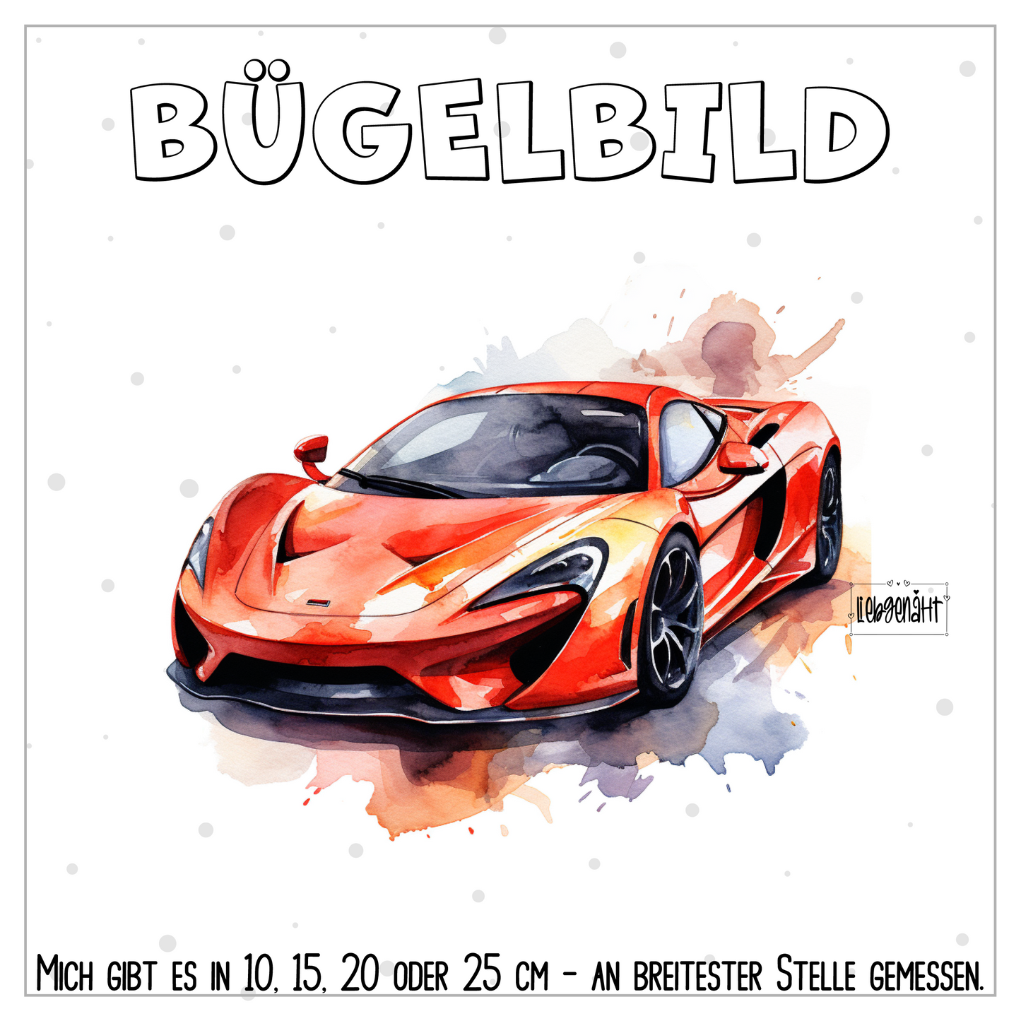VORBESTELLUNG | BÜGELBILD | SPORTWAGEN 2