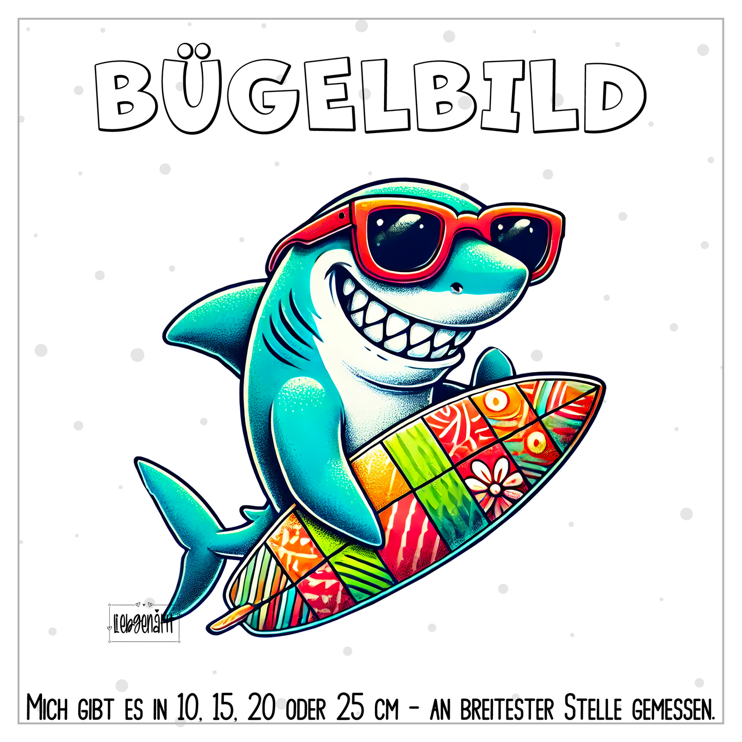 VORBESTELLUNG | BÜGELBILD | SURFER HAI