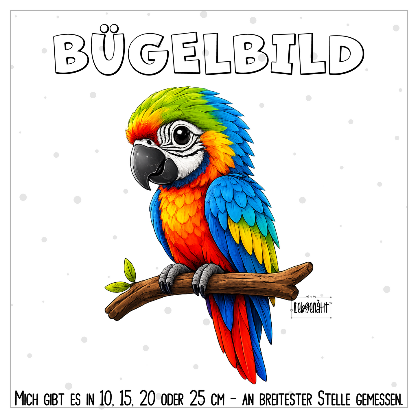 VORBESTELLUNG | BÜGELBILD | PAPAGEI PEPE