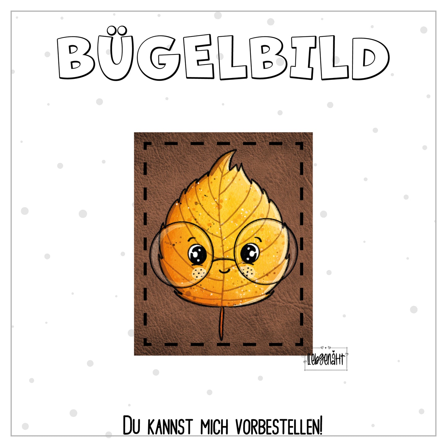 VORBESTELLUNG! Bügellabel - Katzengold - Blatt