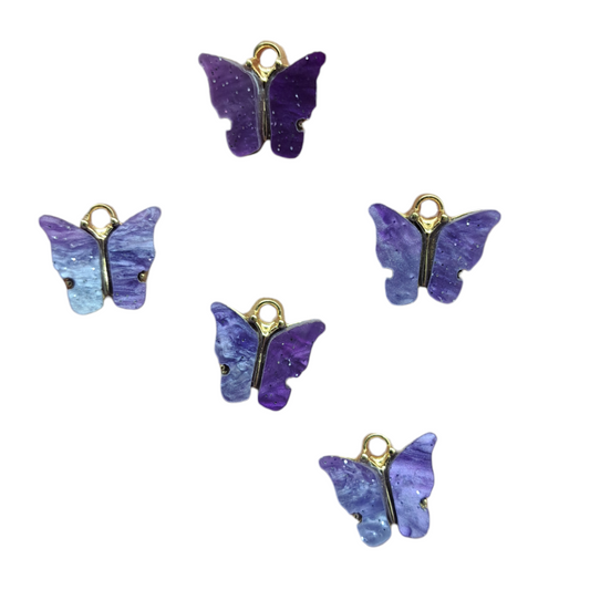 Anhänger Schmetterling, Glitzerlila