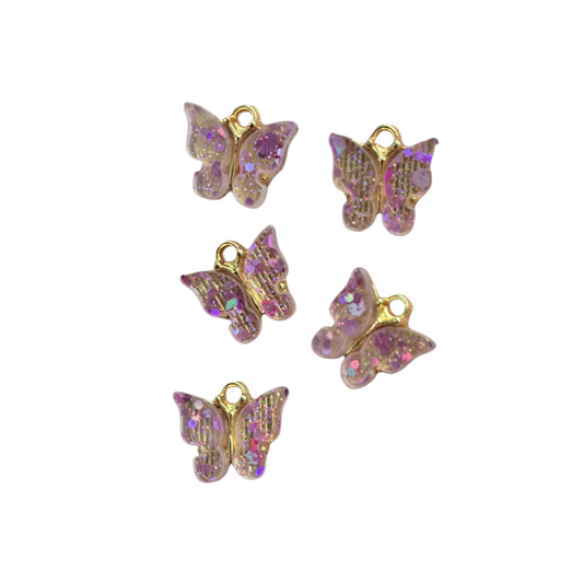 Anhänger Schmetterling, Glitzerpink/lila