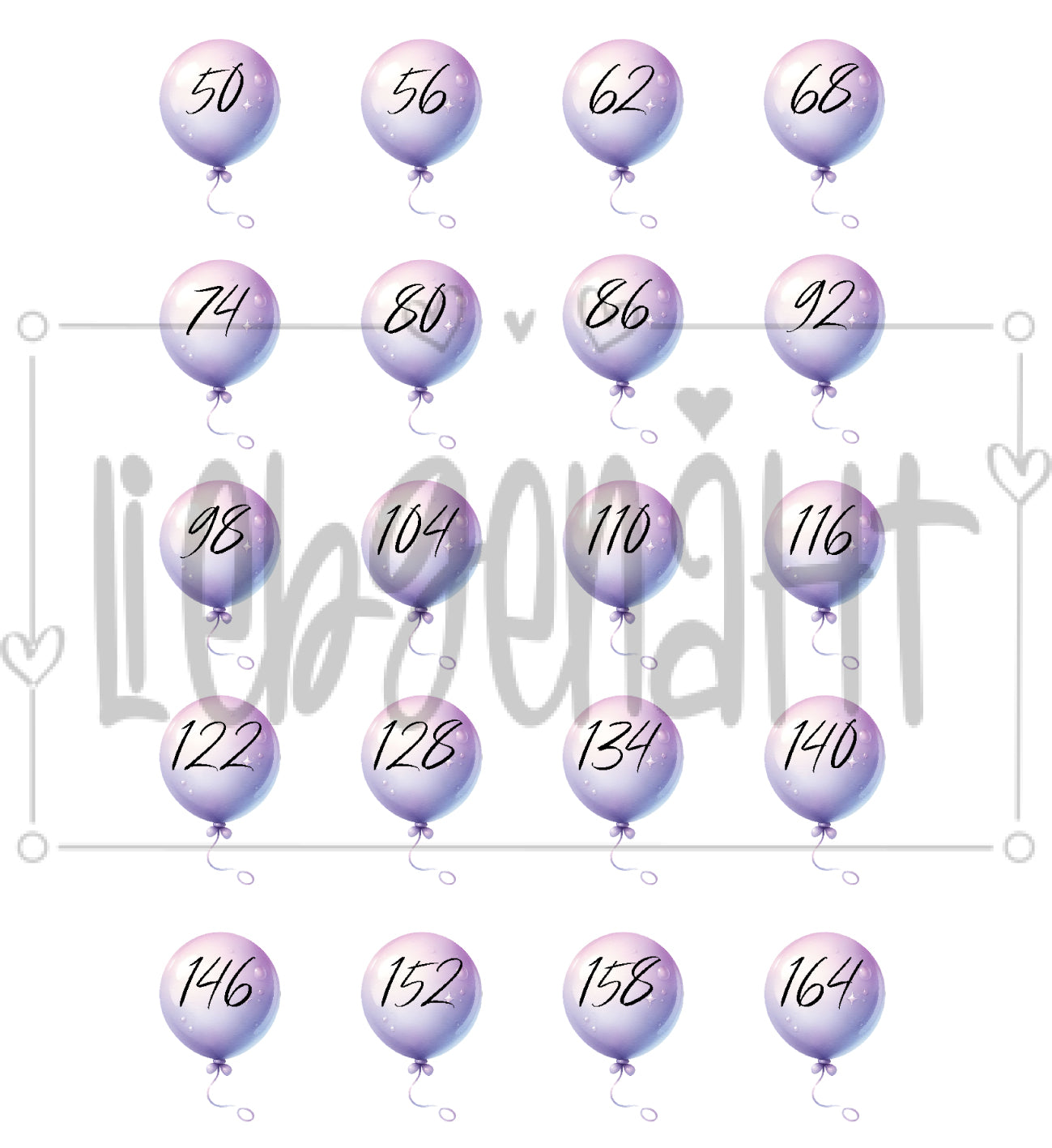 VORBESTELLUNG! Größenlabels - Luftballon - Gr. 50 bis 164