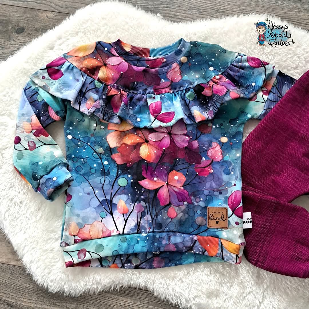 METERWARE! Eigenproduktion! Flowerdream hellblau - RIB