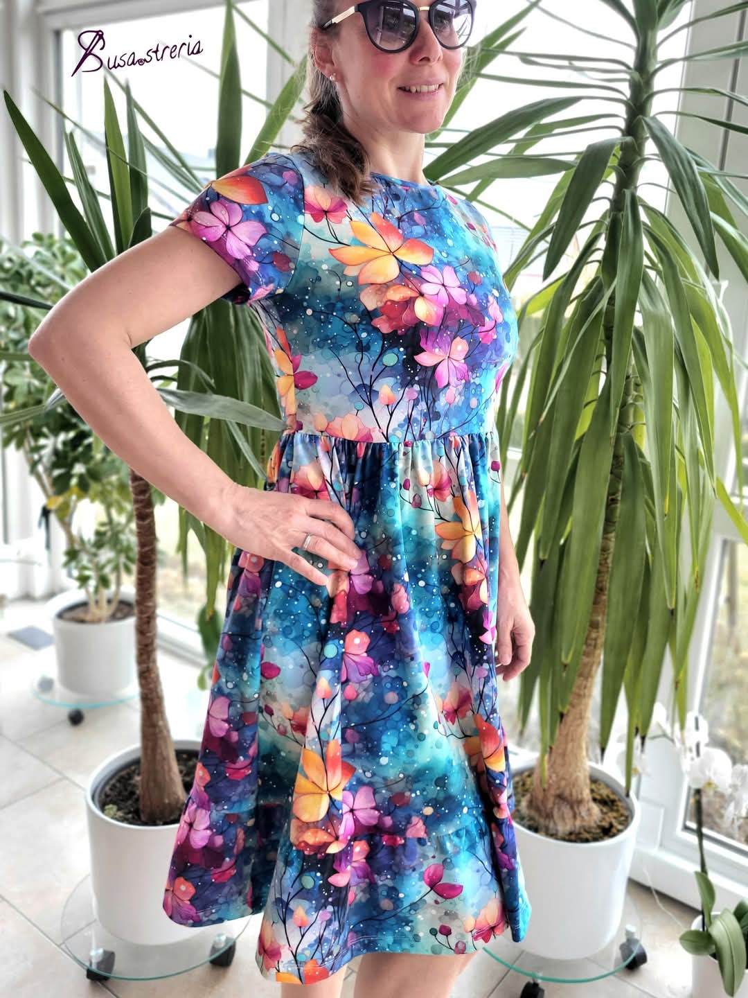 METERWARE! Eigenproduktion! Flowerdream hellblau - RIB