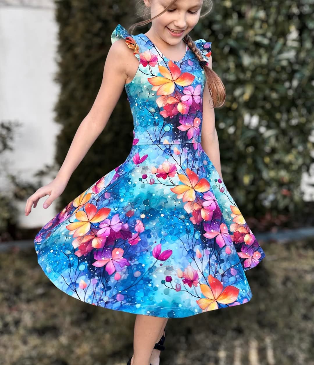 METERWARE! Eigenproduktion! Flowerdream hellblau - RIB