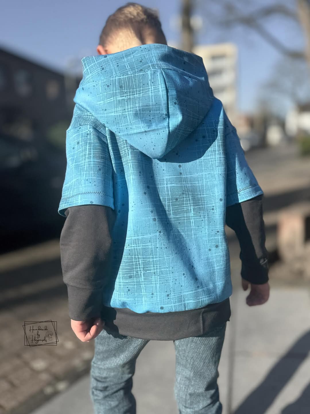 B-WARE! Reste! Gitter & Sprenkel HELLBLAU - French Terry