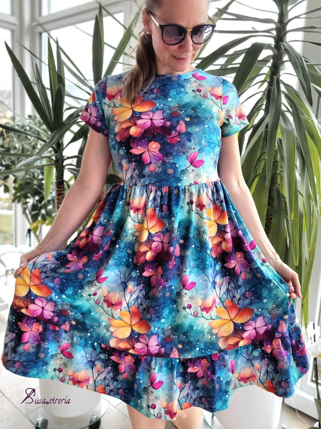 METERWARE! Eigenproduktion! Flowerdream hellblau - RIB