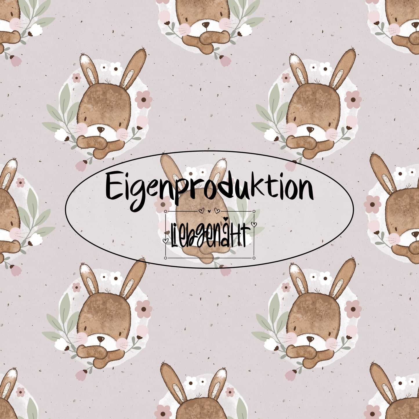 METERWARE! Eigenproduktion! Hase im Blumenkreis