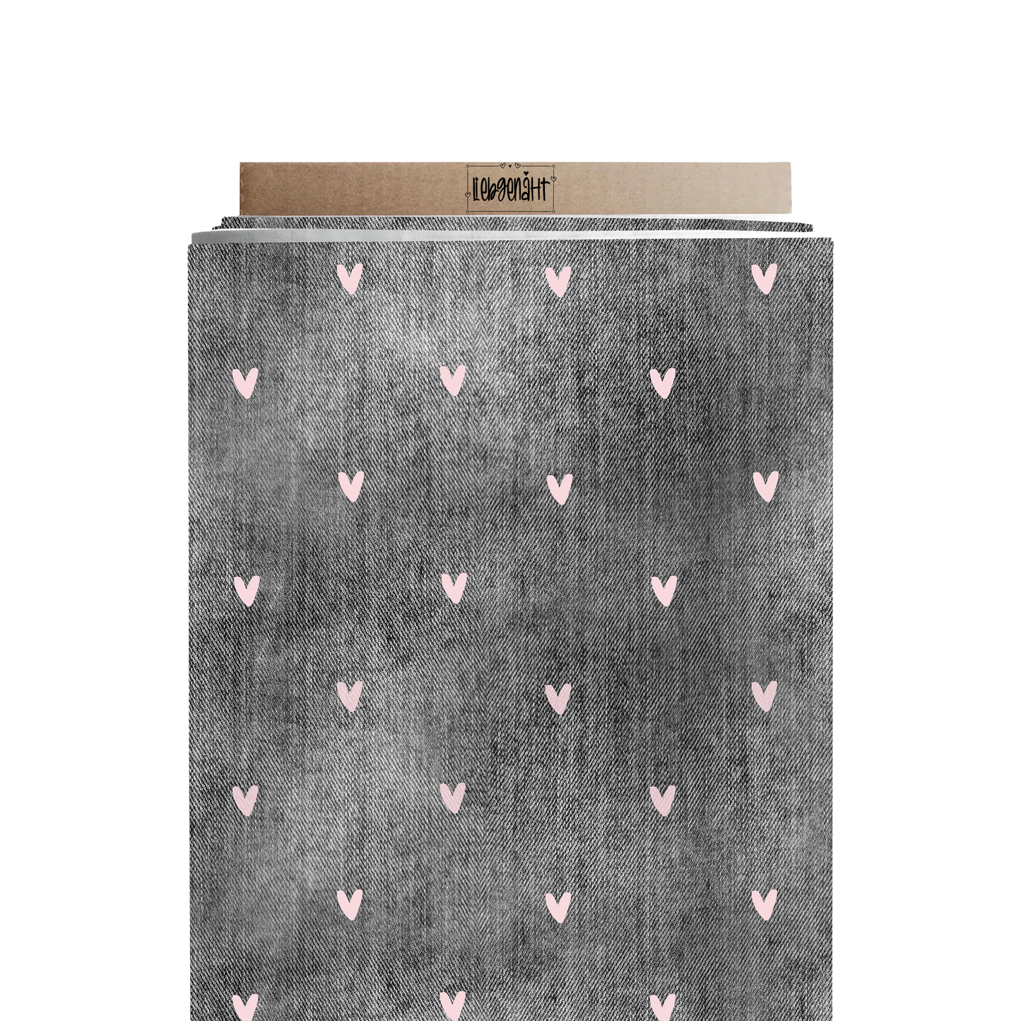 VORBESTELLUNG | DENIM | MITTELGRAU | ROSA HERZEN | PANDA SERIE