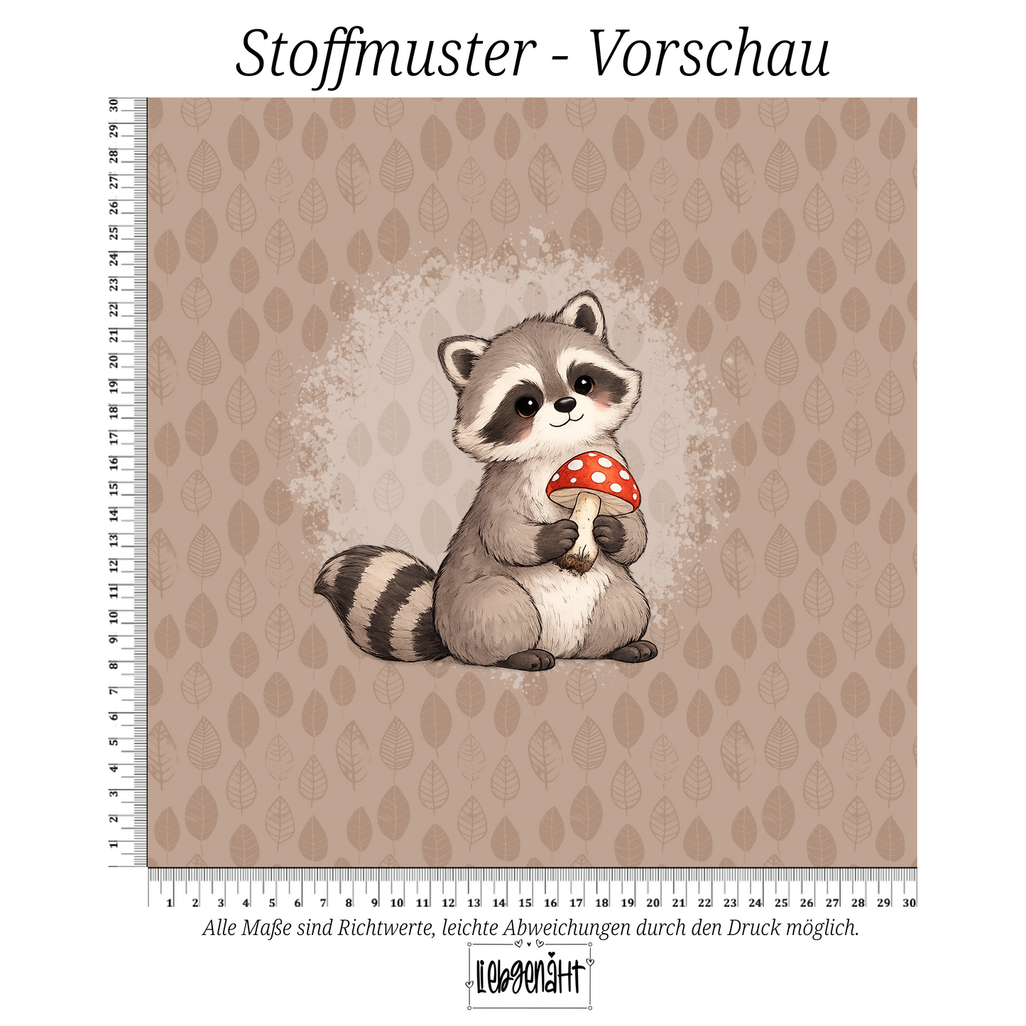 VORBESTELLUNG | HERBSTTIERE | PANEL WASCHBÄR PILZFUND