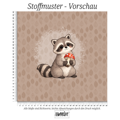VORBESTELLUNG | HERBSTTIERE | PANEL WASCHBÄR PILZFUND