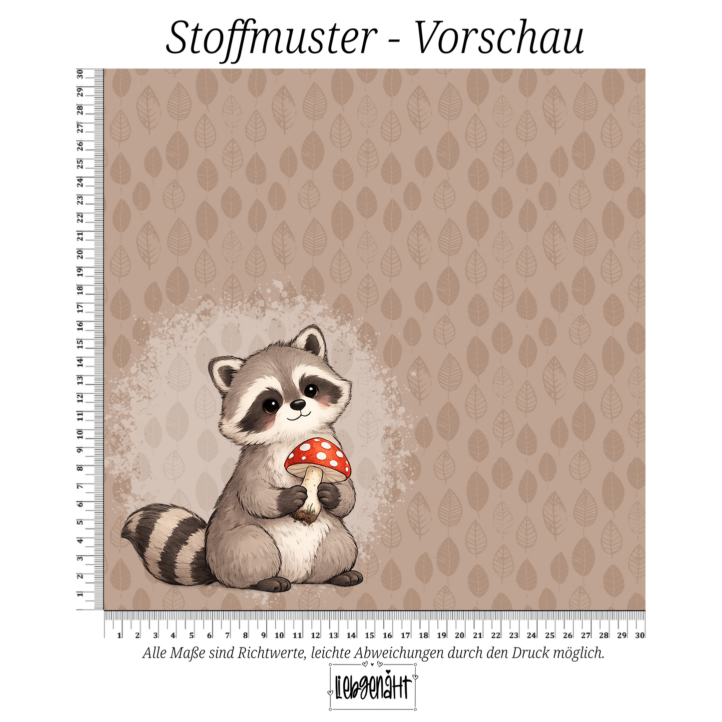 VORBESTELLUNG | HERBSTTIERE | PANEL WASCHBÄR PILZFUND