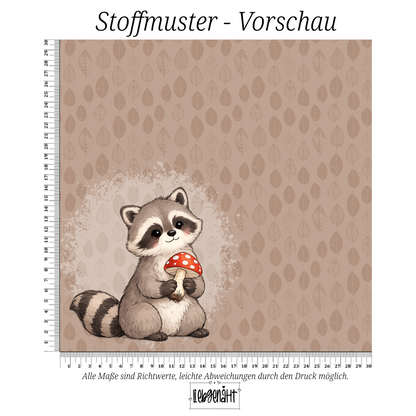 VORBESTELLUNG | HERBSTTIERE | PANEL WASCHBÄR PILZFUND