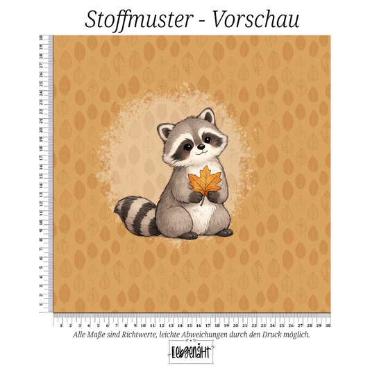 VORBESTELLUNG | HERBSTTIERE | PANEL WASCHBÄR HERBSTBLATT