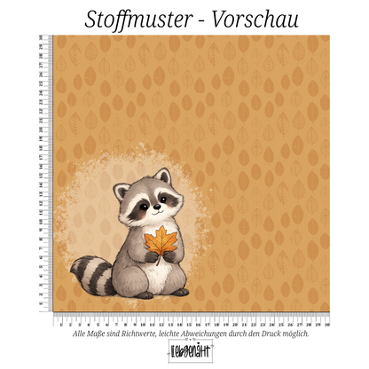 VORBESTELLUNG | HERBSTTIERE | PANEL WASCHBÄR HERBSTBLATT