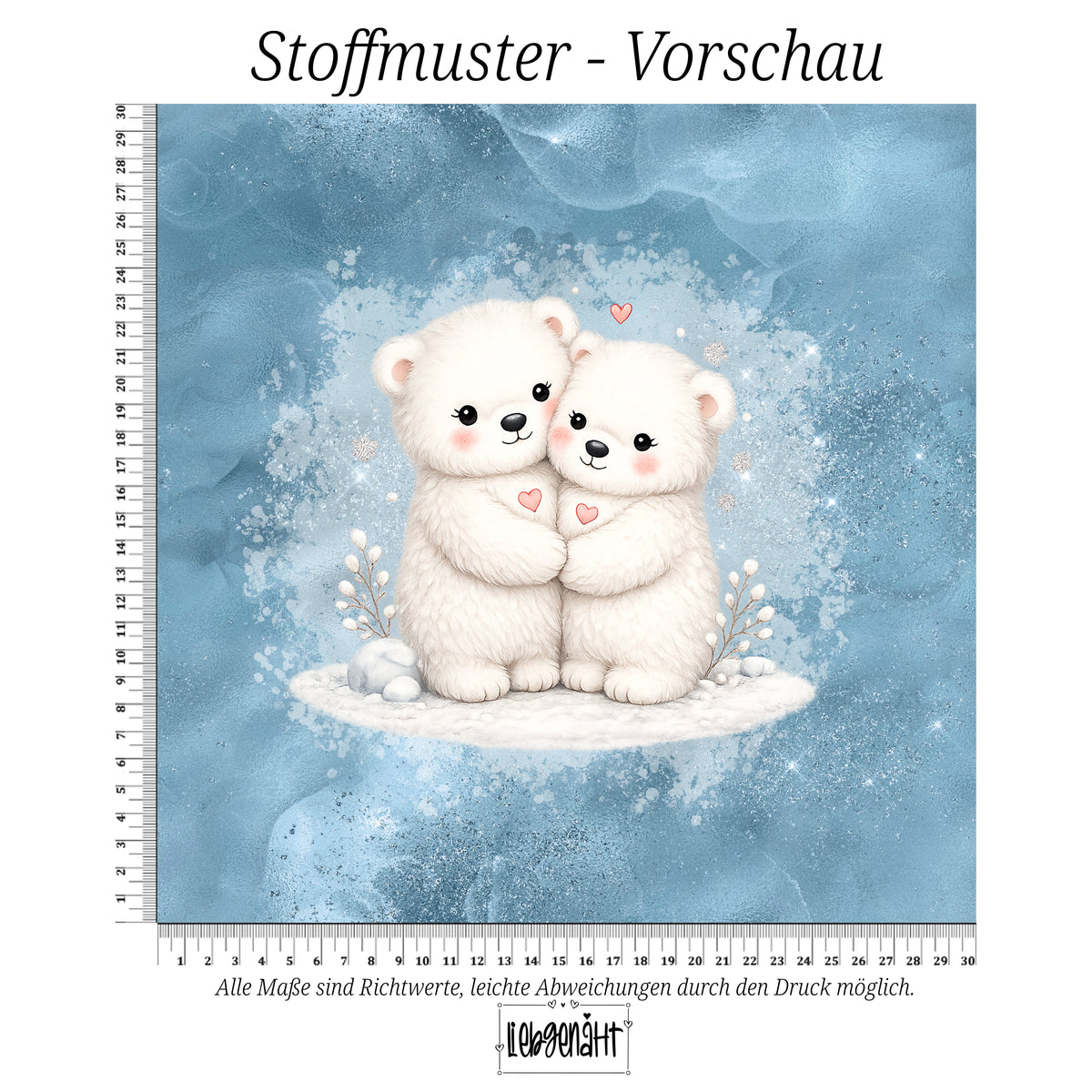 VORBESTELLUNG | WINTERWELT | PANEL KUSCHELBÄR EISBLAU