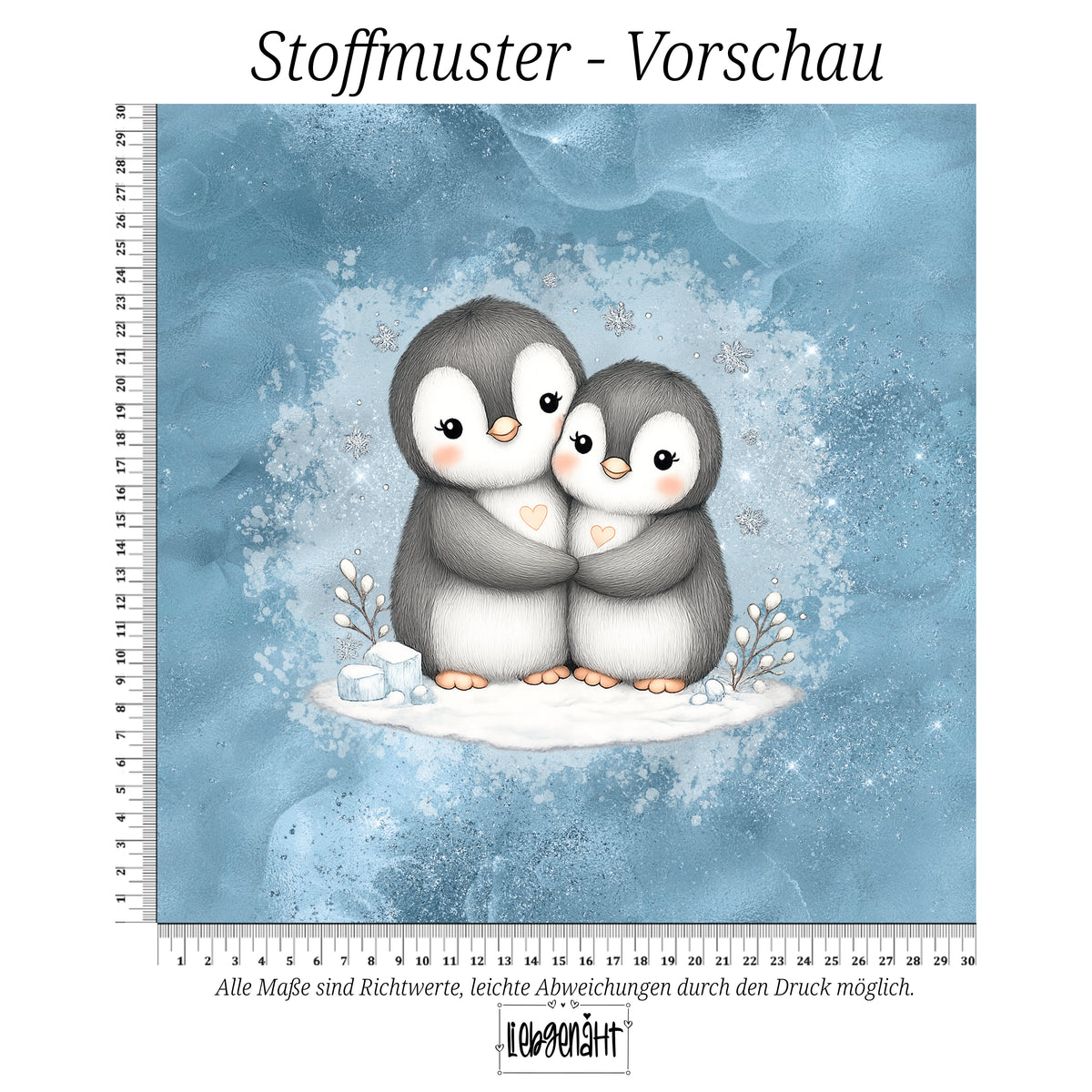 VORBESTELLUNG | WINTERWELT | PANEL KUSCHELPINGUIN EISBLAU