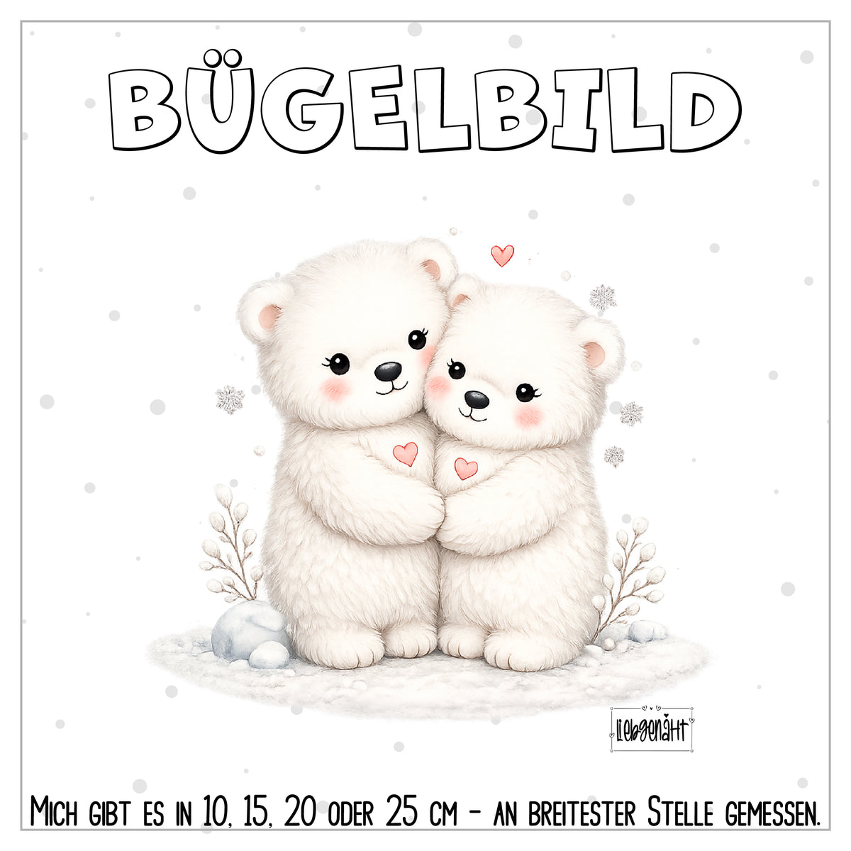 VORBESTELLUNG | BÜGELBILD | KUSCHEL EISBÄR MIT HERZ
