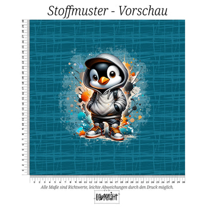 VORBESTELLUNG | WINTERWELT | PANEL PINGUIN COOL PETROLKRITZEL