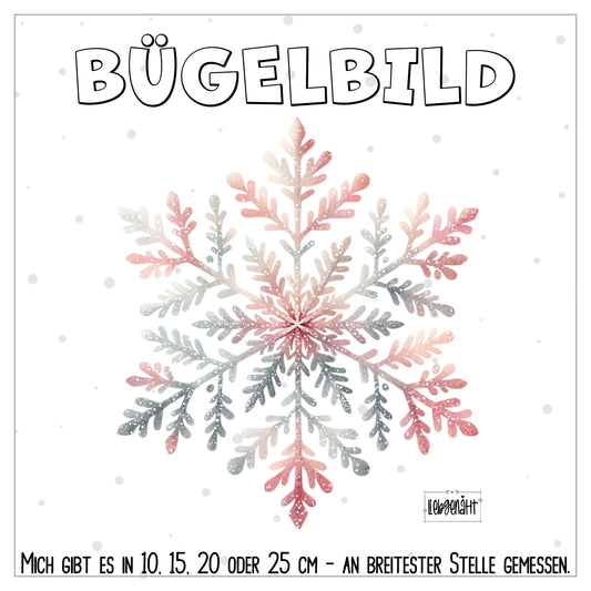 VORBESTELLUNG | BÜGELBILD | ROSA SCHNEEFLOCKE