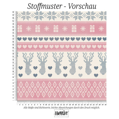VORBESTELLUNG | WINTERHARMONIE | NORWEGENMUSTER ROSA-BLAU
