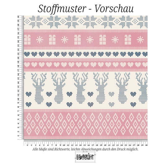VORBESTELLUNG | WINTERHARMONIE | NORWEGENMUSTER ROSA-BLAU