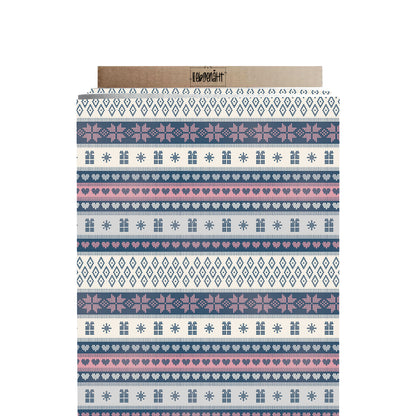 VORBESTELLUNG | WINTERHARMONIE | NORWEGENMUSTER BLAU-ROSA-CREME