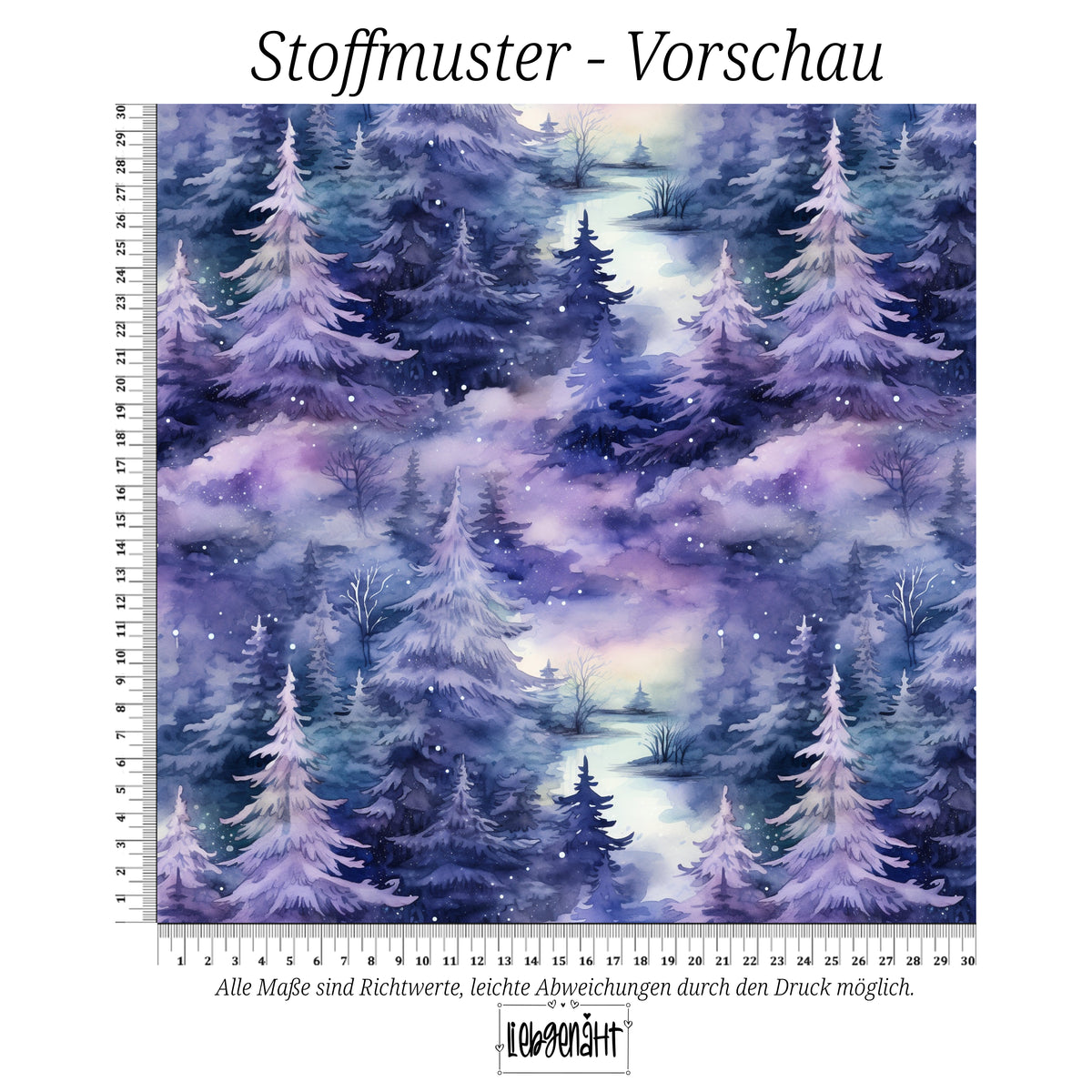 VORBESTELLUNG | WINTERZEIT | VERSCHNEITER WALD LILA/BLAU