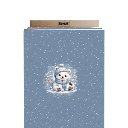 VORBESTELLUNG | WINTERTIERE | PANEL EISBÄR SCHNEEFLOCKEN EISBLAU