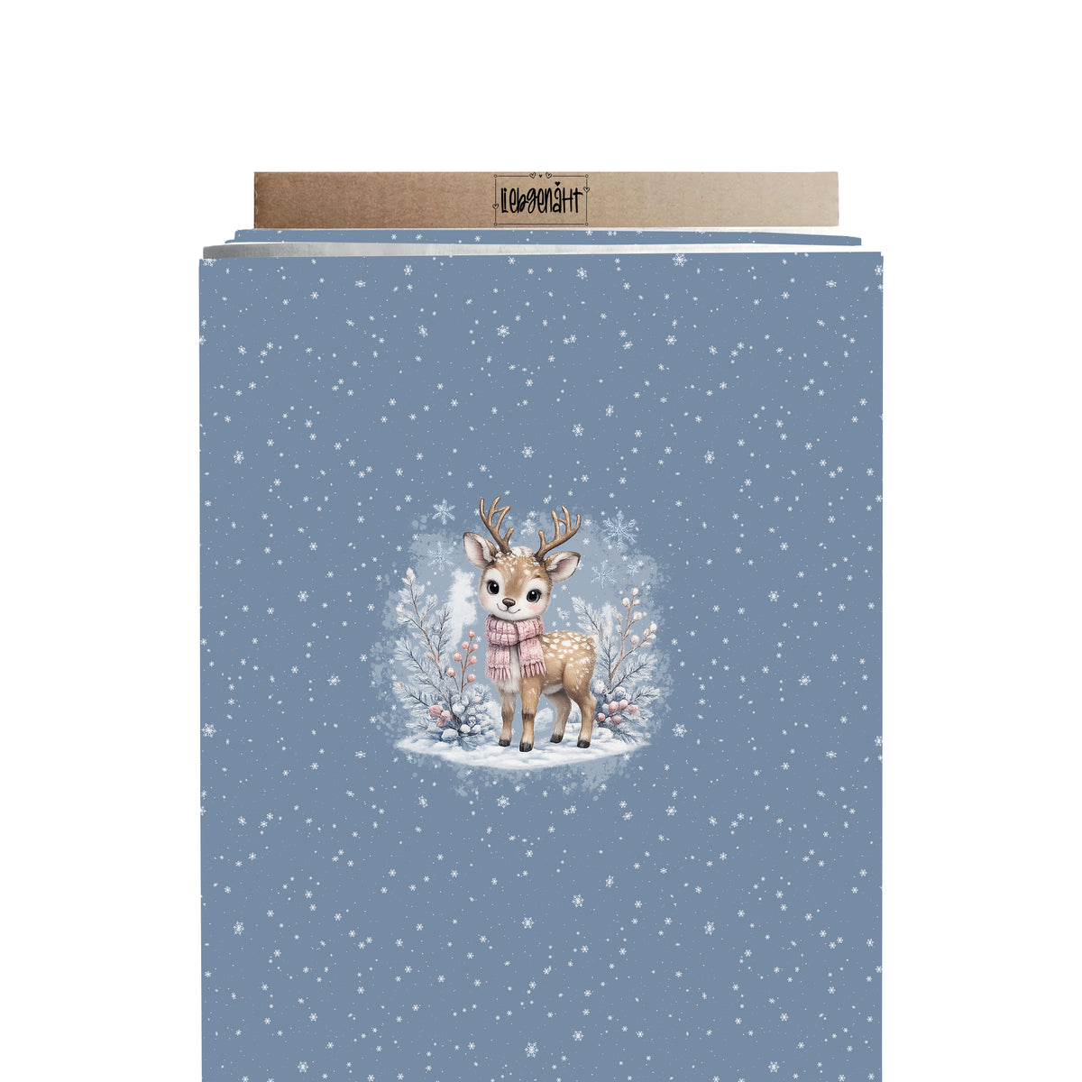 VORBESTELLUNG | WINTERTIERE | PANEL REH SCHNEEFLOCKEN EISBLAU