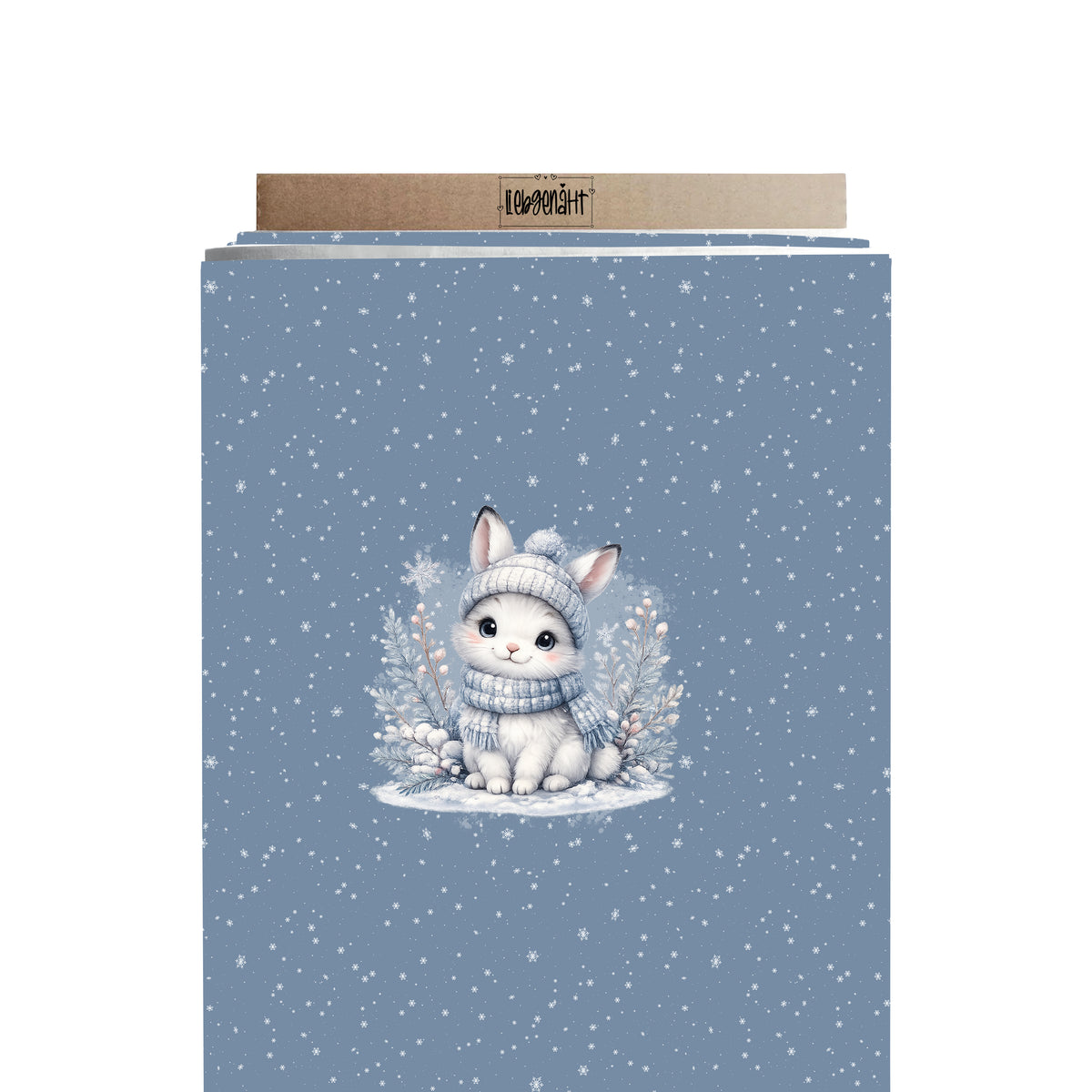 VORBESTELLUNG | WINTERTIERE | PANEL SCHNEEHASE SCHNEEFLOCKEN EISBLAU