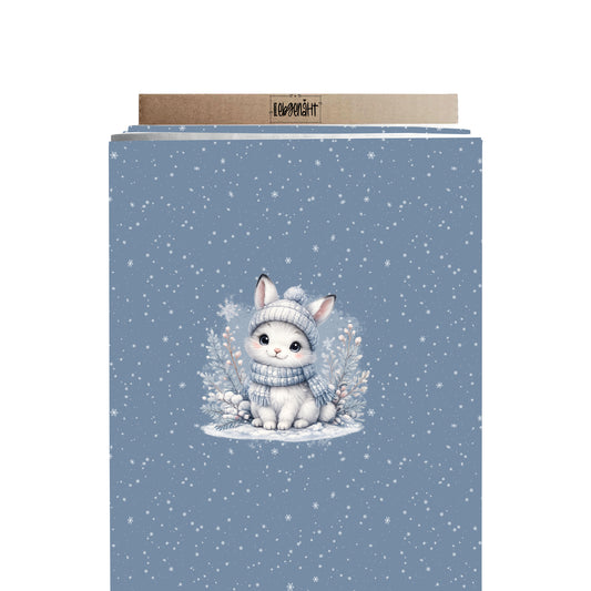 VORBESTELLUNG | WINTERTIERE | PANEL SCHNEEHASE SCHNEEFLOCKEN EISBLAU