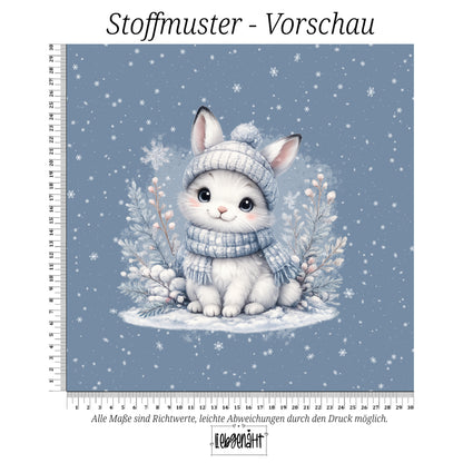 VORBESTELLUNG | WINTERTIERE | PANEL SCHNEEHASE SCHNEEFLOCKEN EISBLAU
