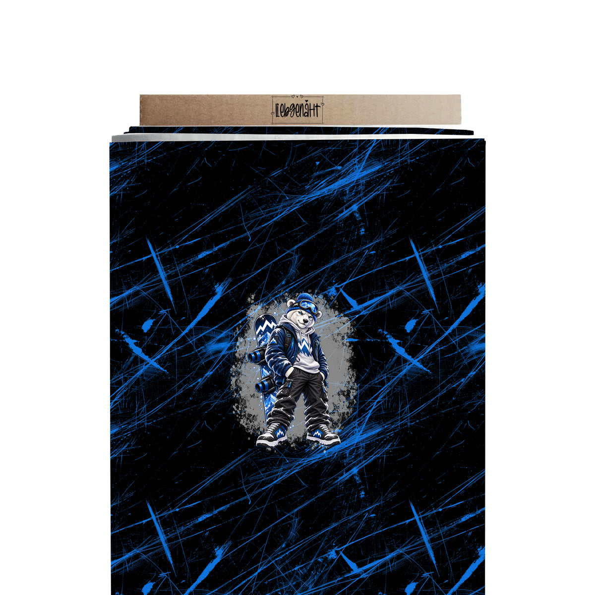 VORBESTELLUNG | WINTERTIERE | PANEL EISBÄR SNOWBOARD GRUNGE SCHWARZ-BLAU