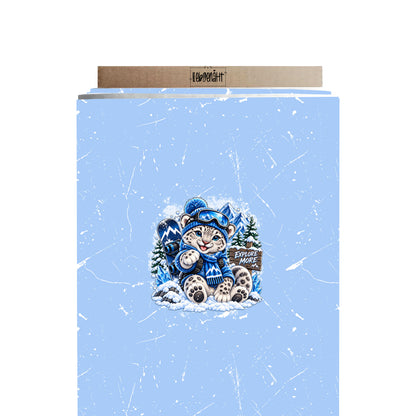 VORBESTELLUNG | WINTERTIERE | PANEL SCHNEELEOPARD EXPLORE GRUNGE EISBLAU