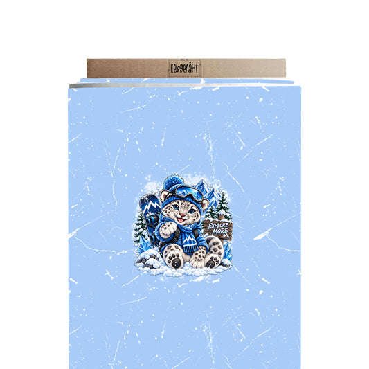 VORBESTELLUNG | WINTERTIERE | PANEL SCHNEELEOPARD EXPLORE GRUNGE EISBLAU
