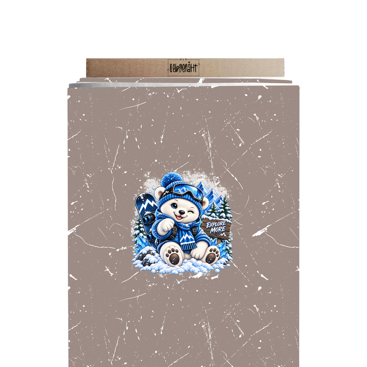 VORBESTELLUNG | WINTERTIERE | PANEL EISBÄR EXPLORE GRUNGE TAUPE